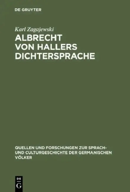 Cover of Albrecht von Hallers Dichtersprache