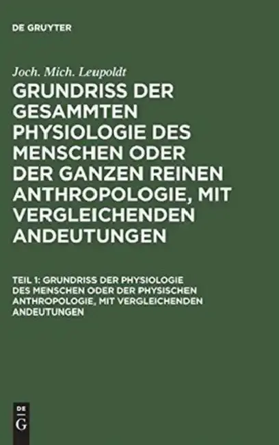Cover of Grundriß der Physiologie des Menschen oder der physischen Anthropologie, mit vergleichenden Andeutungen