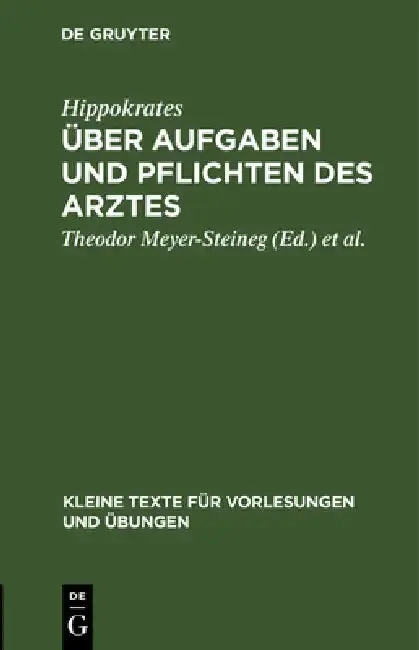 Cover of Über Aufgaben und Pflichten des Arztes