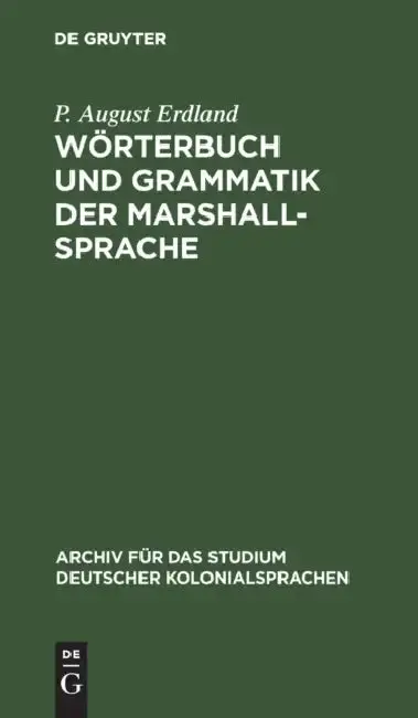 Cover of Wörterbuch Und Grammatik Der Marshall-Sprache