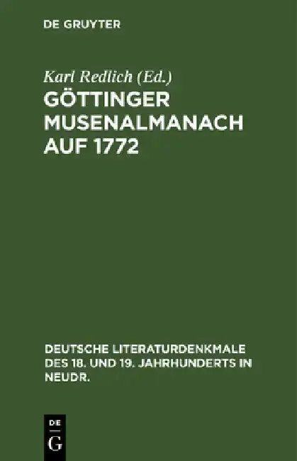 Cover of Göttinger Musenalmanach Auf 1772