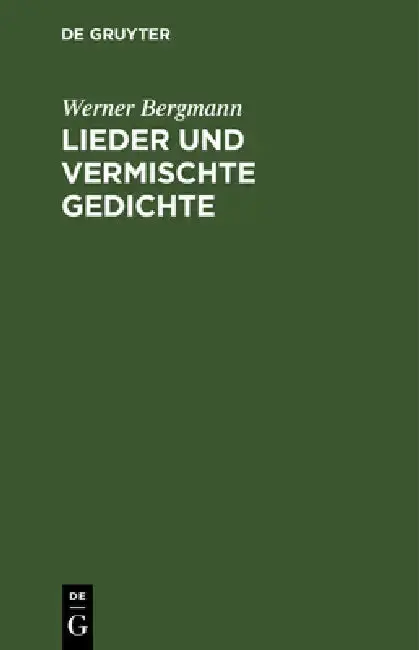 Cover of Lieder und vermischte Gedichte