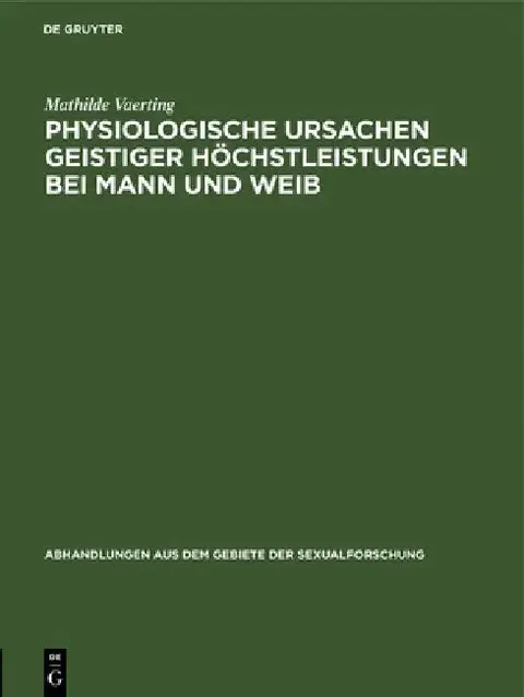 Cover of Physiologische Ursachen Geistiger Höchstleistungen Bei Mann Und Weib