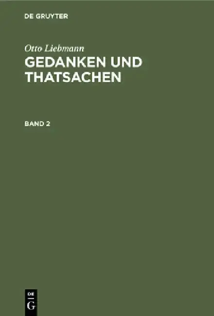 Cover of Gedanken und Thatsachen