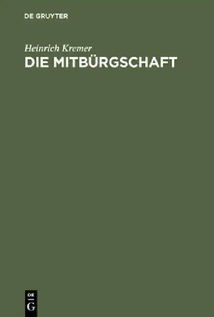Cover of Die Mitbürgschaft
