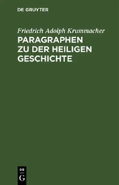 Cover of Paragraphen Zu Der Heiligen Geschichte