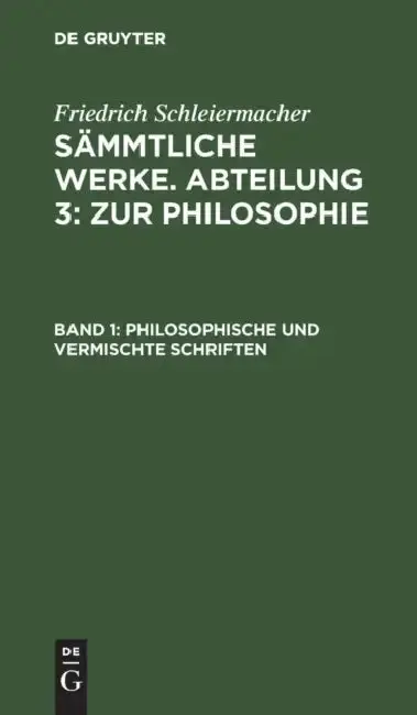 Cover of Philosophische und vermischte Schriften