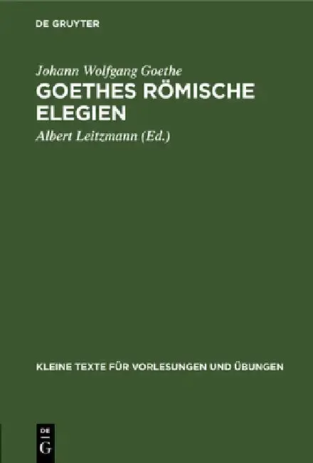 Cover of Goethes Römische Elegien