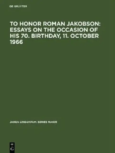 Cover of To Honor Roman Jakobson