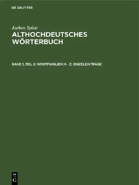 Cover of Wortfamilien M - Z. Einzeleinträge