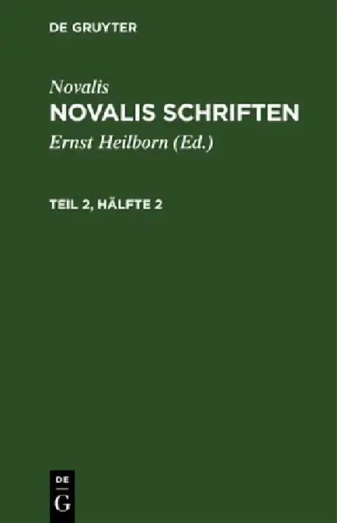 Cover of Novalis Schriften