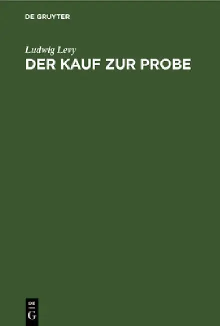 Cover of Der Kauf Zur Probe