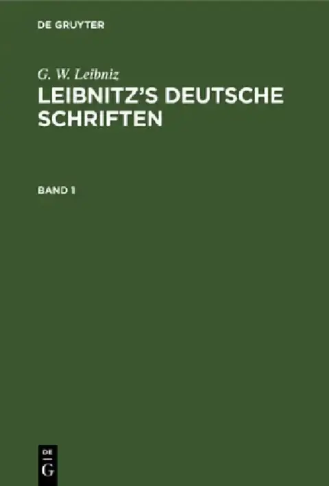Cover of G. W. Leibniz