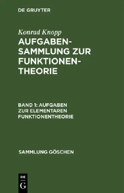 Cover of Aufgaben Zur Elementaren Funktionentheorie