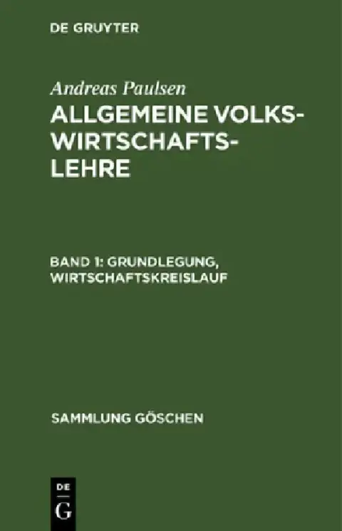 Cover of Grundlegung, Wirtschaftskreislauf