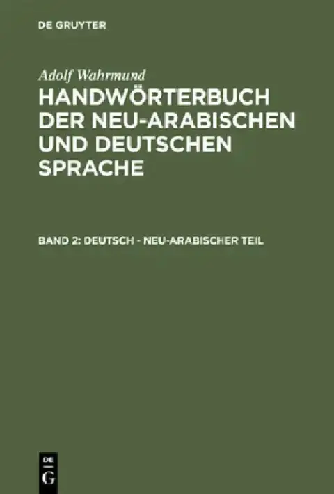 Cover of Deutsch - neu-arabischer Teil