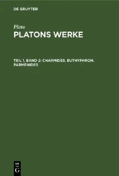 Cover of Charmides. Euthyphron. Parmenides