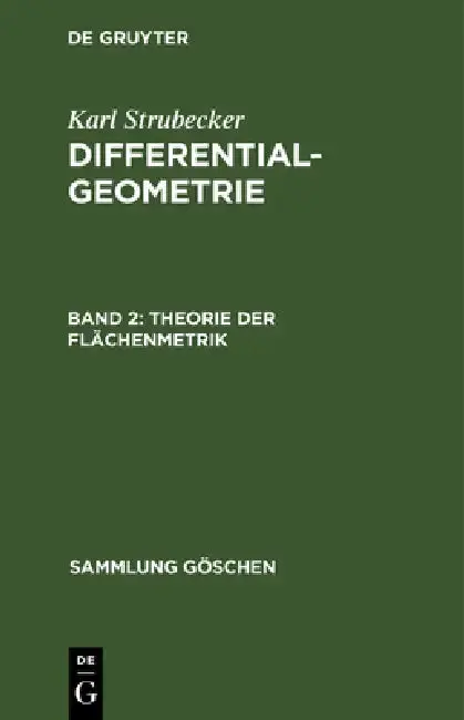 Cover of Theorie Der Flächenmetrik