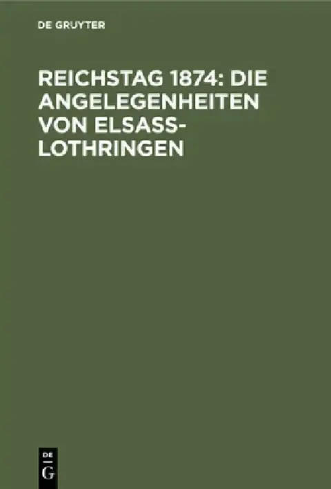 Cover of Reichstag 1874