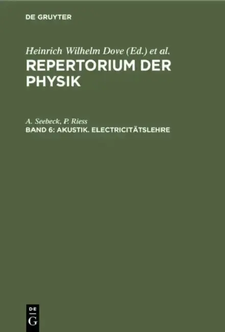 Cover of Akustik. Electricitätslehre