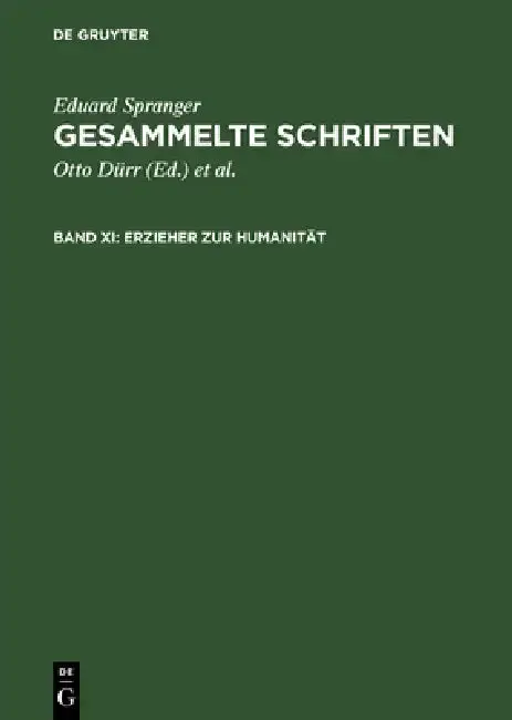Cover of Erzieher Zur Humanität
