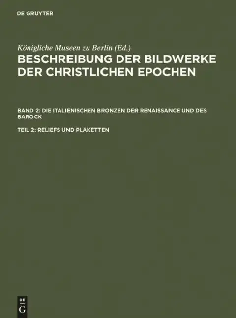 Cover of Reliefs und Plaketten