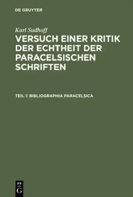 Cover of Bibliographia Paracelsica