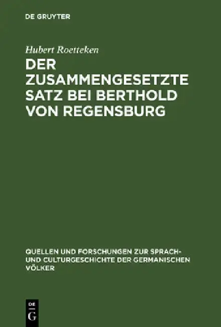Cover of Der zusammengesetzte Satz bei Berthold von Regensburg
