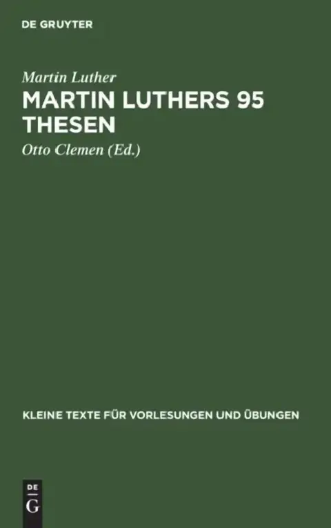 Cover of Martin Luthers 95 Thesen