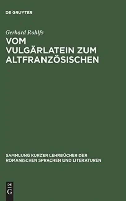 Cover of Vom Vulgärlatein Zum Altfranzösischen