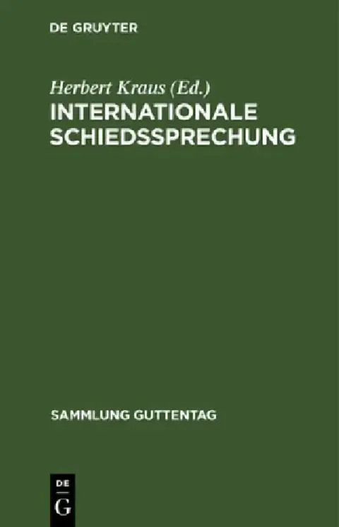 Cover of Internationale Schiedssprechung