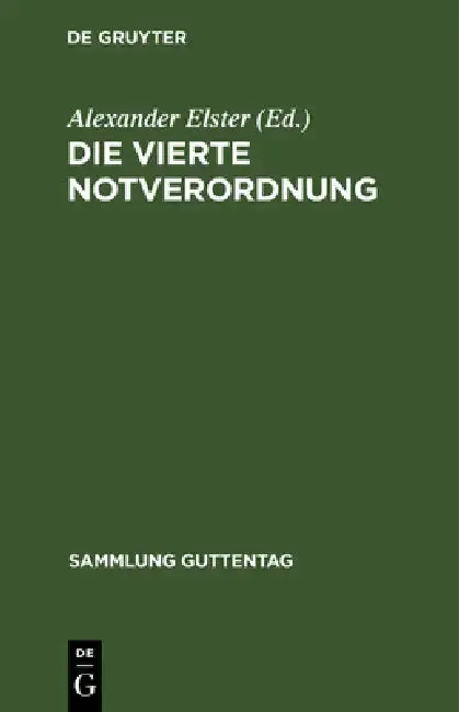 Cover of Die Vierte Notverordnung