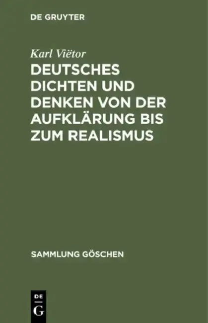 Cover of Deutsches Dichten Und Denken Von Der Aufklärung Bis Zum Realismus