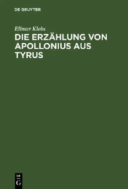 Cover of Die Erzählung von Apollonius aus Tyrus