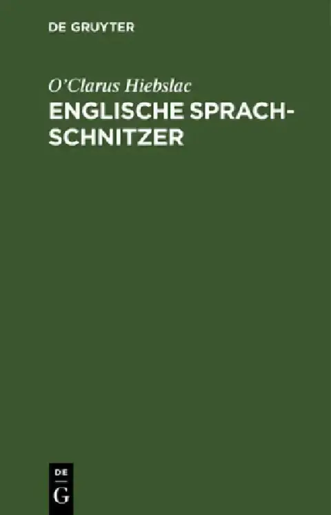 Cover of Englische Sprach-Schnitzer