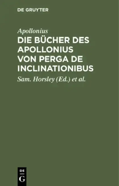 Cover of Die Bücher Des Apollonius Von Perga de Inclinationibus