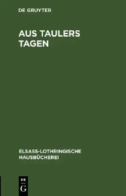 Cover of Aus Taulers Tagen
