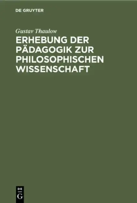 Cover of Erhebung Der Pädagogik Zur Philosophischen Wissenschaft