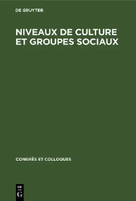 Cover of Niveaux de culture et groupes sociaux