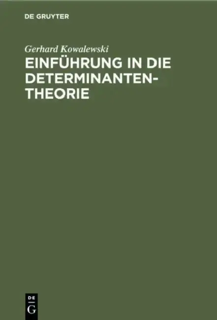 Cover of Einführung in die Determinantentheorie