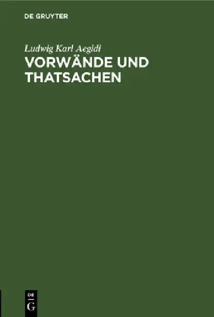 Cover of Vorwände und Thatsachen