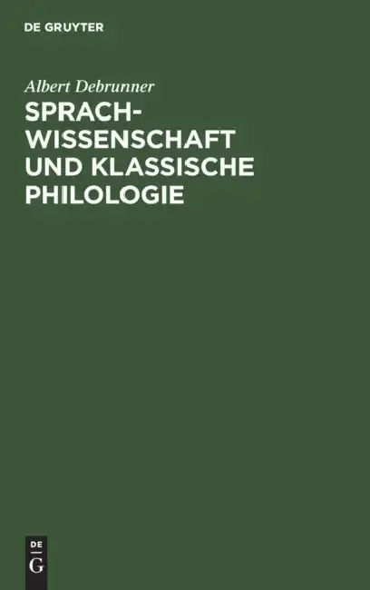 Cover of Sprachwissenschaft Und Klassische Philologie