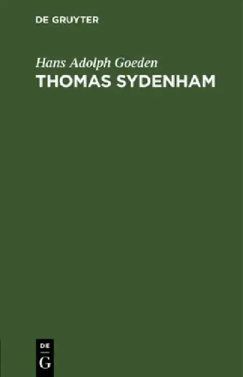 Cover of Thomas Sydenham