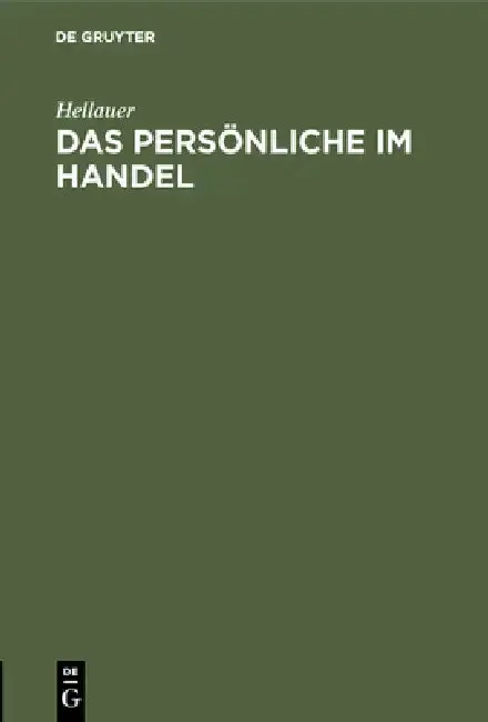 Cover of Das Persönliche Im Handel