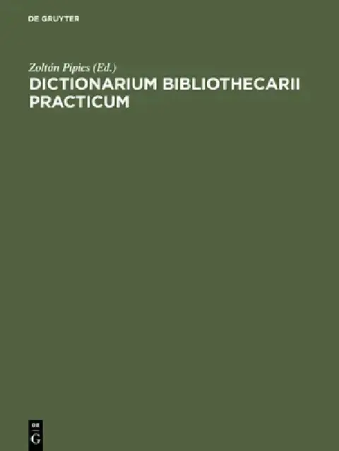 Cover of Dictionarium Bibliothecarii Practicum