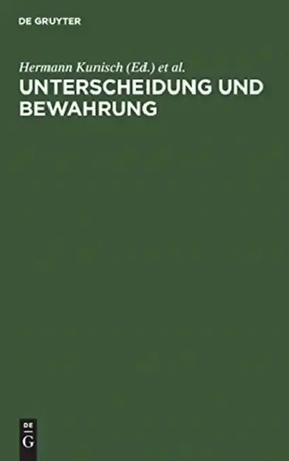 Cover of Unterscheidung und Bewahrung