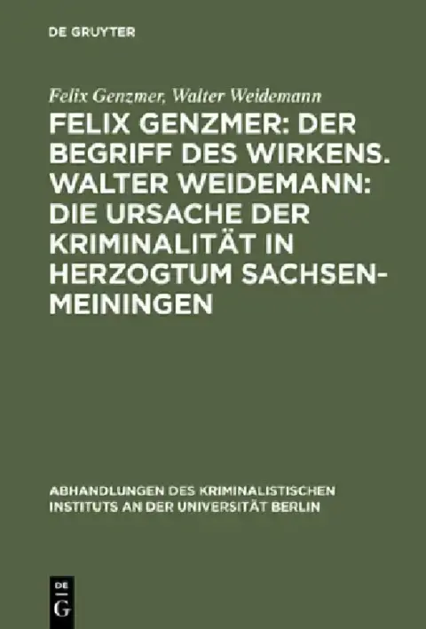 Cover of Felix Genzmer
