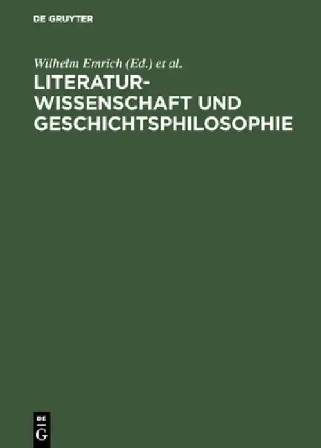 Cover of Literaturwissenschaft und Geschichtsphilosophie
