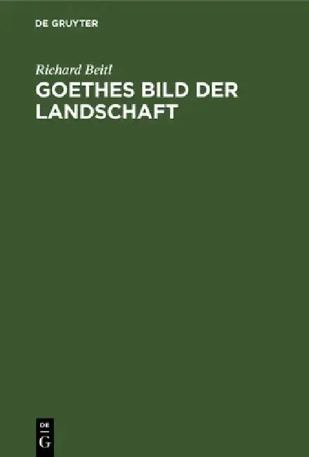 Cover of Goethes Bild Der Landschaft