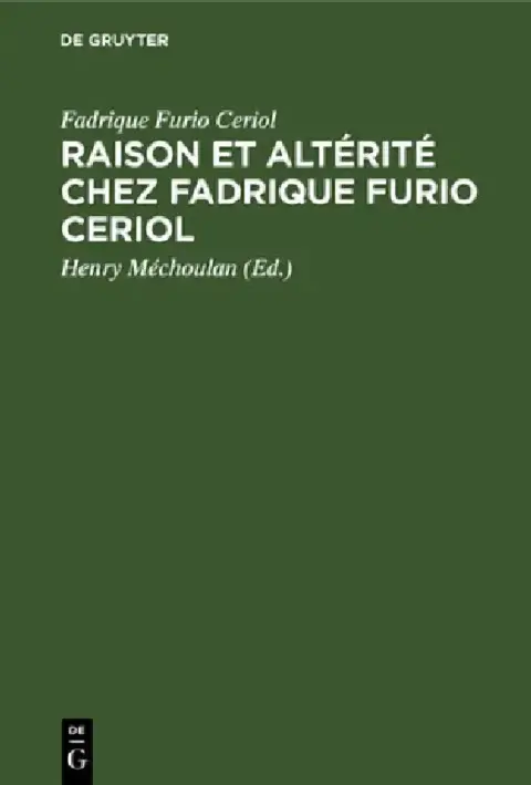 Cover of Raison et altérité chez Fadrique Furio Ceriol